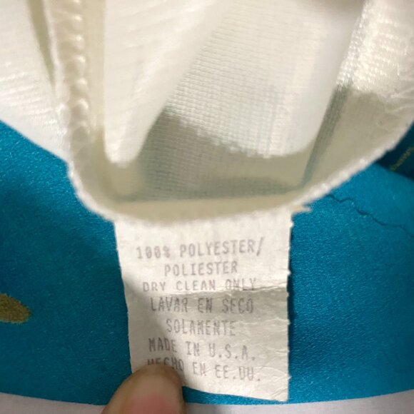 90s Vintage | Long Paige NY Aqua Sundress | Size 4 - Picture 6 of 7